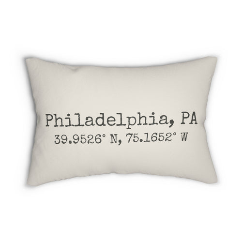 City Coordinates Personalized Pillow