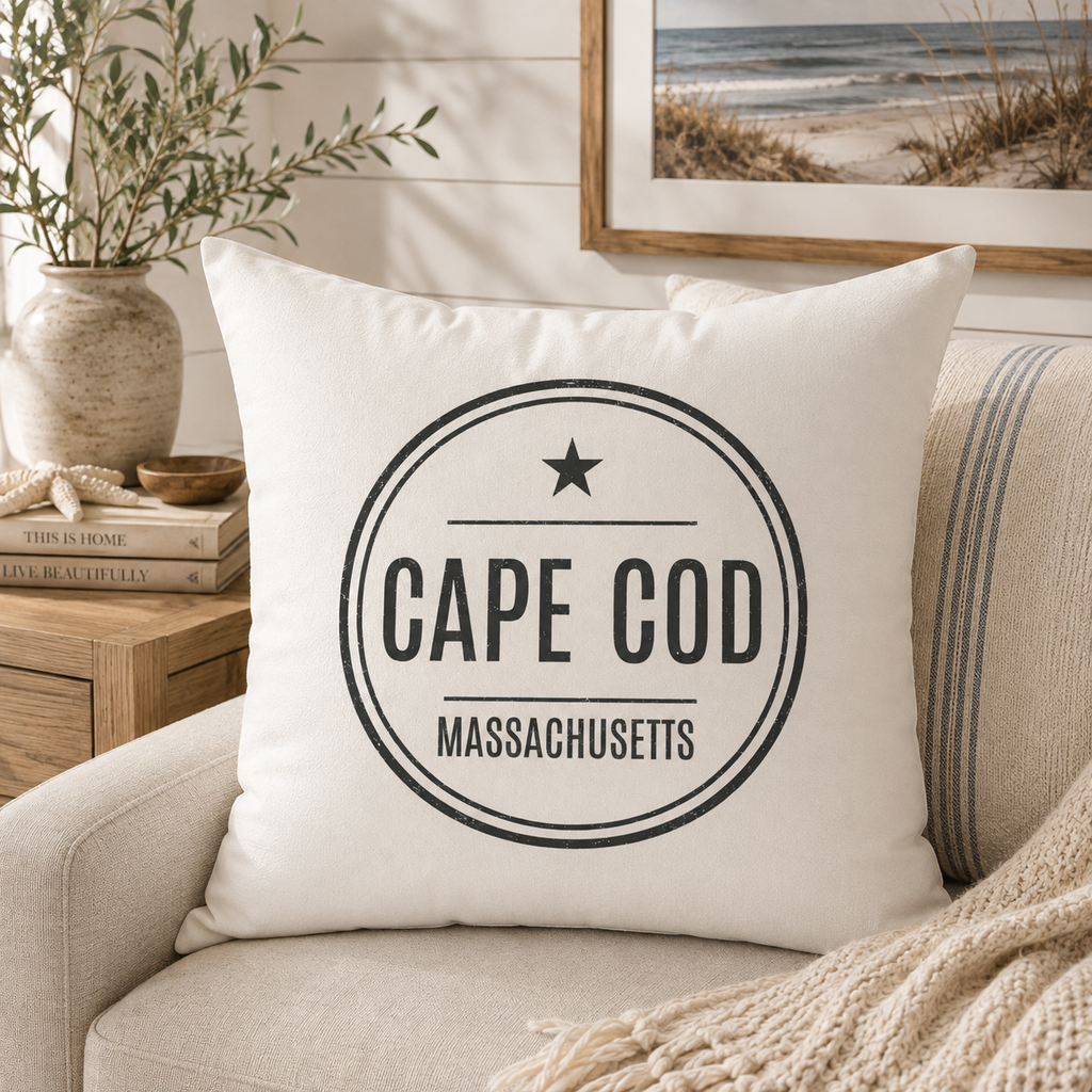 Vintage Round City State Personalized Throw Pillow