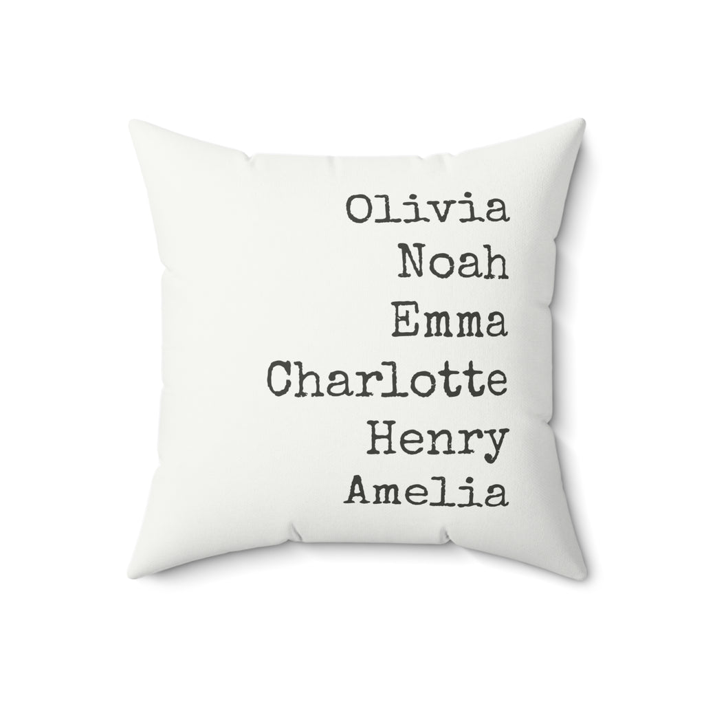 Gathered Names Personalized Pillow