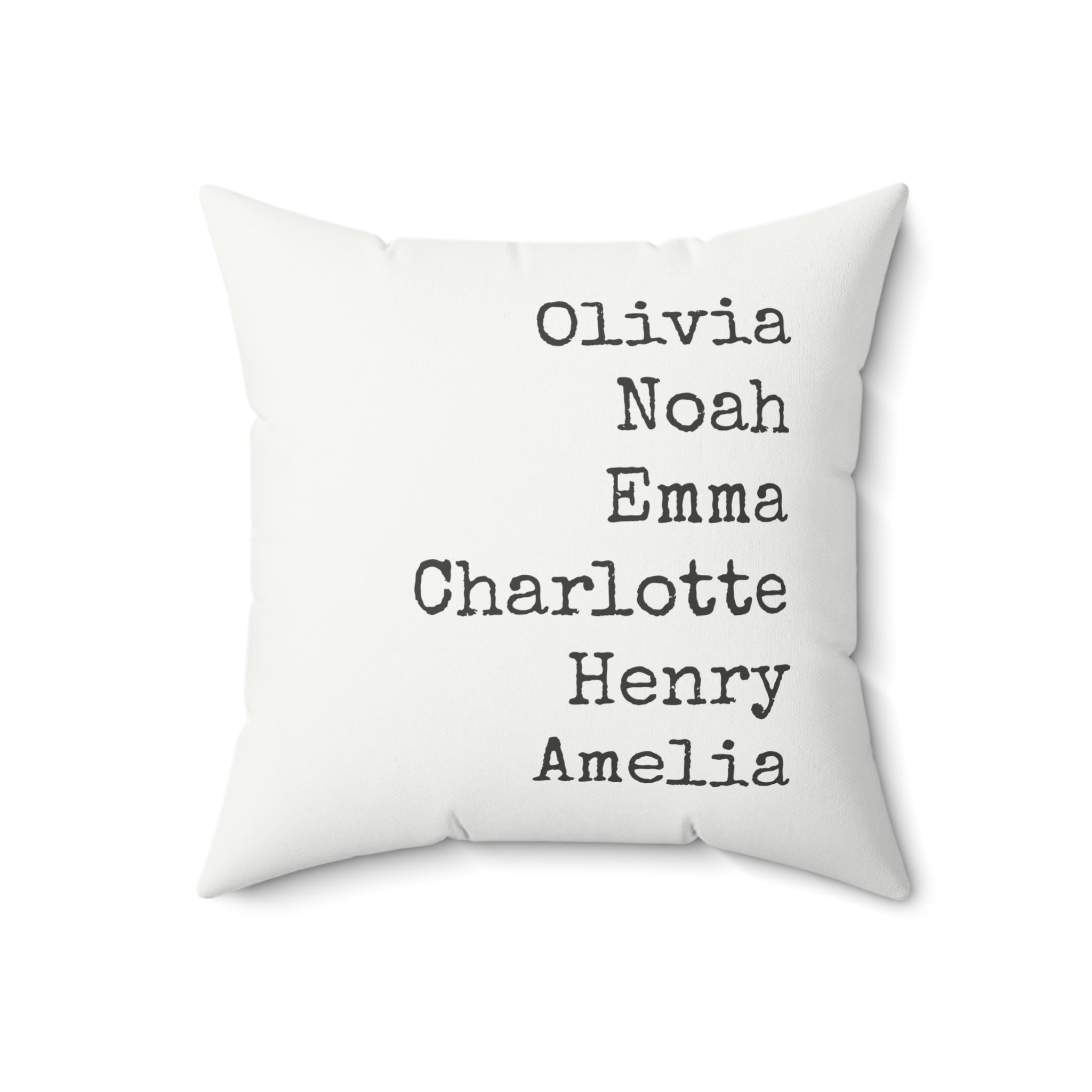 Gathered Names Personalized Pillow