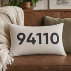 Minimal ZIP Code Personalized Pillow
