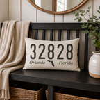 City & ZIP Code Personalized Pillow