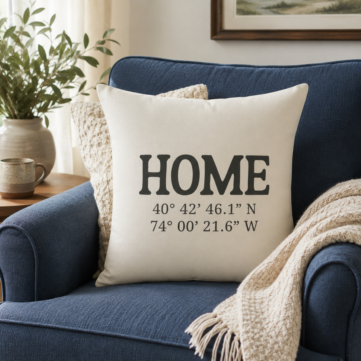 Home Coordinates Personalized Pillow