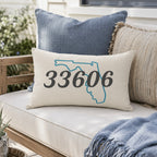 State Outline ZIP Code Personalized Pillow