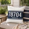 Classic Stripe ZIP Code Personalized Pillow