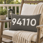 Minimal ZIP Code Personalized Pillow