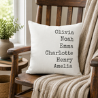 Gathered Names Personalized Pillow