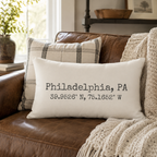 City Coordinates Personalized Pillow
