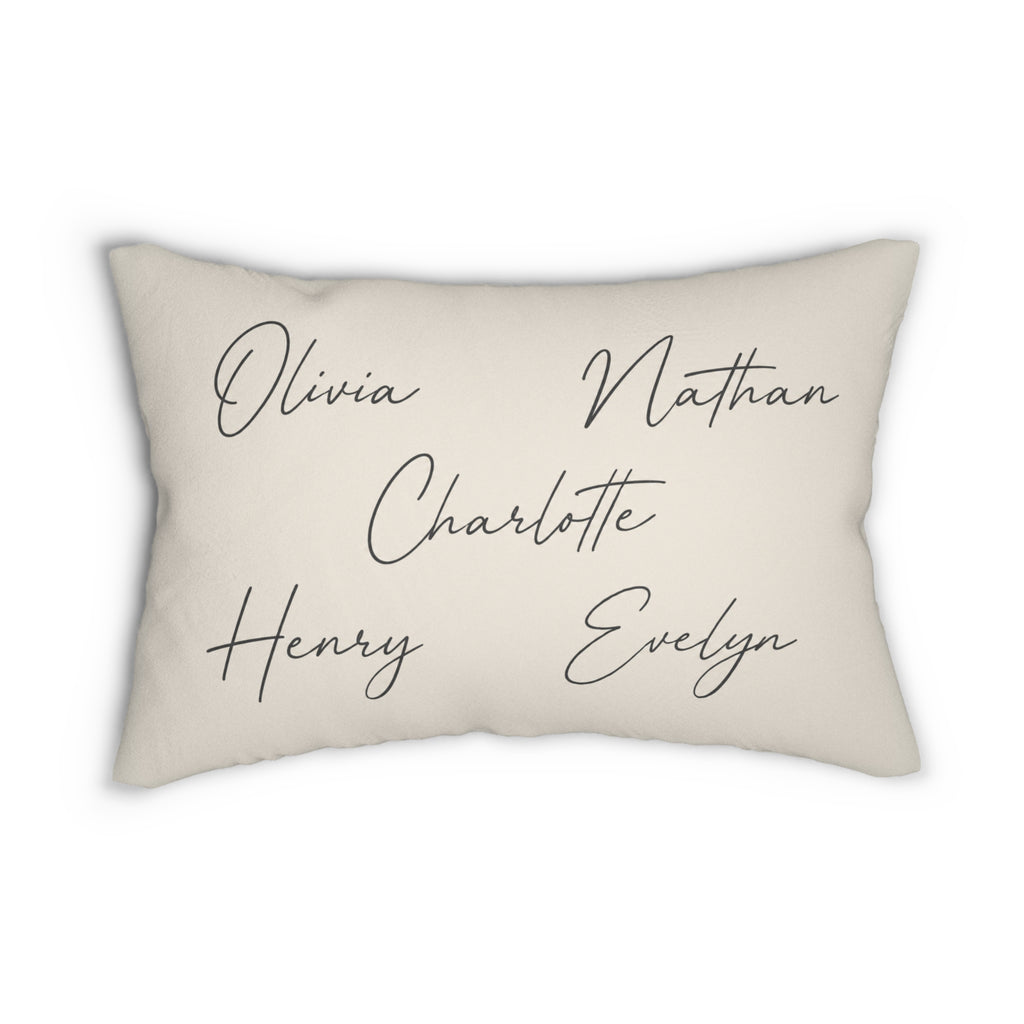 Signed Family Names Personalized Pillow