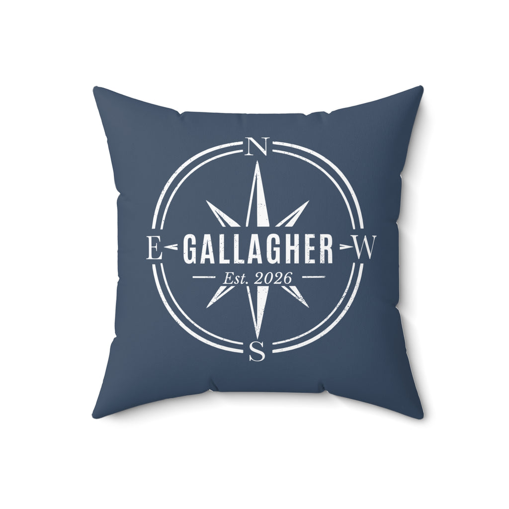 Compass Family Name Personalized Pillow