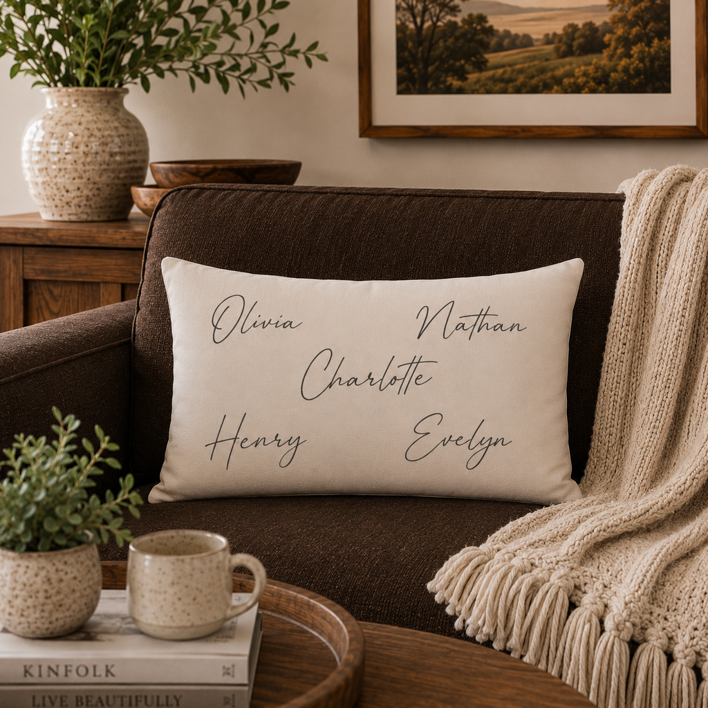 Signed Family Names Personalized Pillow