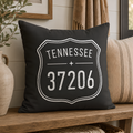 State Zip Code Road Sign Personalized Pillow